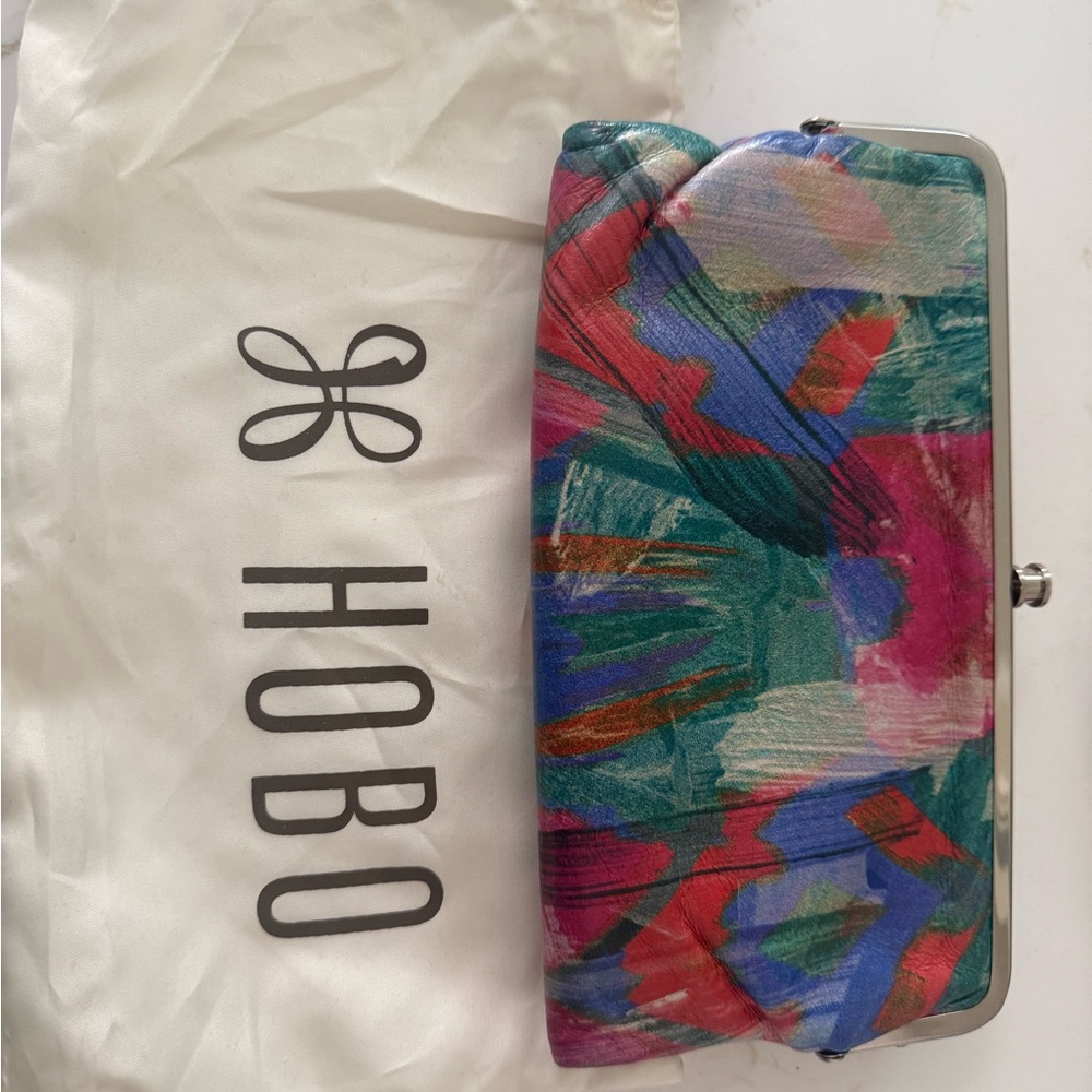 HOBO Multicolor Abstract Print Clutch - Teal, Pink, Blue, Red